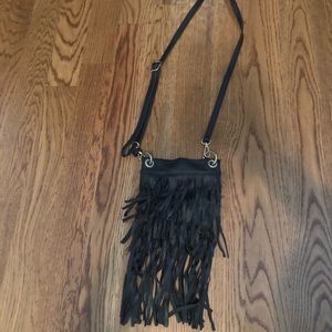 Faux Leather Fringe Purse